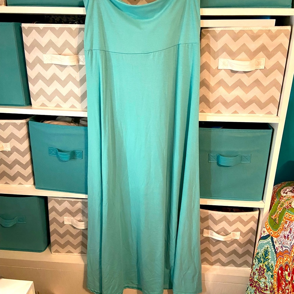 Lularoe NWOT maxi dress/skirt  medium Tiffany blue super soft and stretchy!